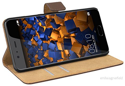 mumbi väska Bookstyle Case kompatibel med Huawei P10 Plus skal mobilväska Wallet, brun 4251077274931