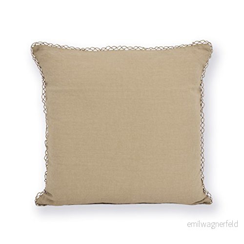 Hierba Barcelona desilinen dekorationskudde broderi modern 45 x 13 cm beige (grege) 5602066076064
