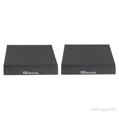 Gator Ramverk akustiska skumisoleringsdynor för medelstora studiomonitorer passar de flesta högtalarstativ, skrivbord och bokhyllor; 2 pack (GFW ISOPAD MD) 716408551357