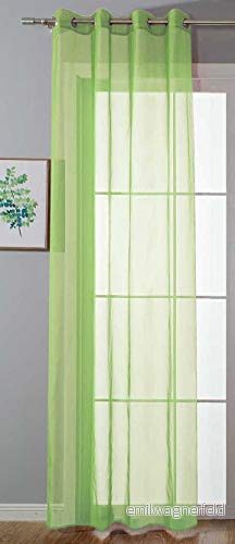 Öljettgardin, transparent, "Uni" gardin, H x B 145 140 cm, äppelgrön, Stores, öljetter, blybandsslipning, vardagsrum, 20332 cn 4041984856616