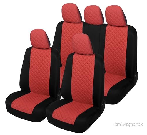Auto Accessori Lupex A23 Universal bilsätesöverdrag fram och bak (helset tvåfärgad, röd) 8056669279976