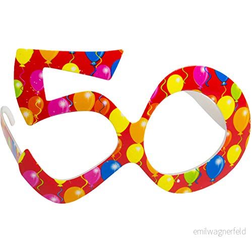 Folat Röda glasögon 50 år ballonger 8714572248365