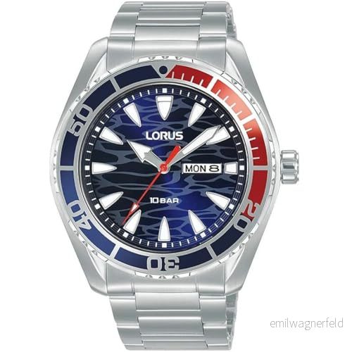 Lorus mäns analog kvartsur med rostfritt stål Armband RH383AX9, silver, 4894138361265