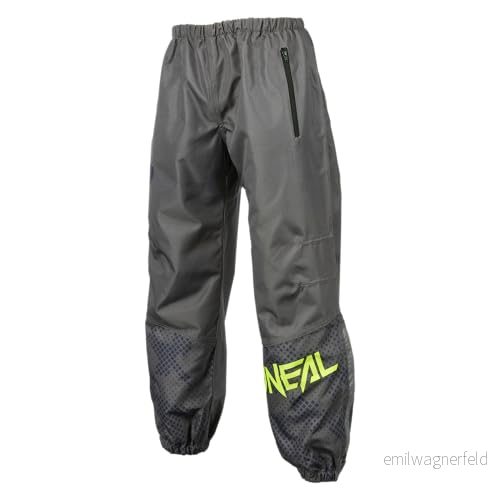 O'NEAL Cykelregnbyxor MTB Mountainbike DH Downhill FR Freeride Soft Touch Material, vattentät Shore Rain V.22 Byxor för män Vuxna Grå Neon Yellow Storlek S 4046068594996