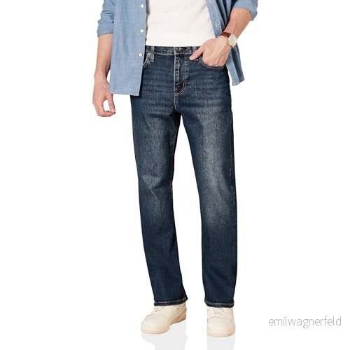 Amazon Essentials mäns jeans med rak passform, mörk tvätt, 34 B x 31 L 191770614969