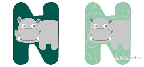 small foot träbokstavsset barnrum N från FSC® 100% certifierat trä, djurbokstäver för samling, 12521 4020972125217