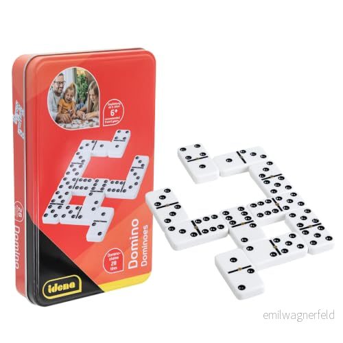Idena 6050012 Domino Double Six, metallbox 4002372050122