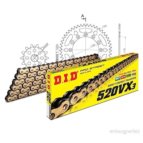 Kedjesats DID aluminium 520 VX3/112 nitlås blått för Yamaha YZ 125 cc tillverkningsår 20022004 4068202134264