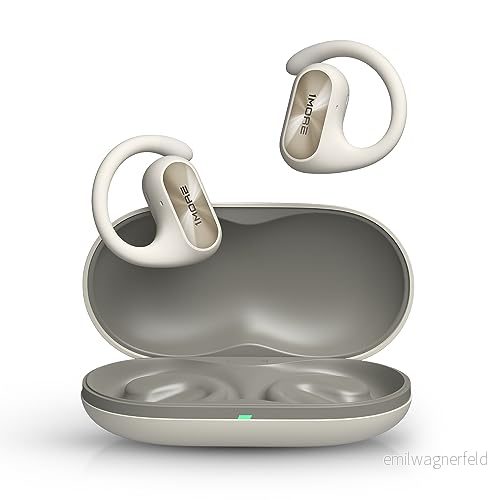 1MORE Fit SE S30 Open Ear True Wireless Bluetooth hörlurar med 4 mikrofoner för tydliga samtal, delad design öronkrokar, IPX5, 30H speltid, kompatibel iPhone och Android (vit) 190280001016