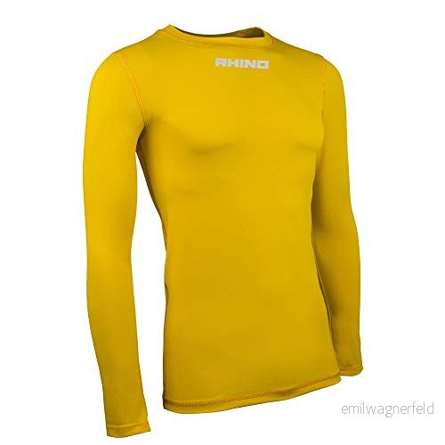 Rhino UnisexYouth Tagless Baselayer, gul, 11/12 år 5060284750584
