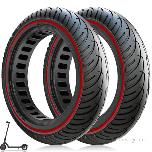 Amitor 8,5 tums E skoter, solida däck, 2 stycken, 8 1/2 x gummidäck, punkteringssäker explosionssäker elektrisk reservhjul fram/bak för Xiaomi M365/Pro/Pro2/1S/Gotrax Gxl V2/Gotrax XR 614537460871