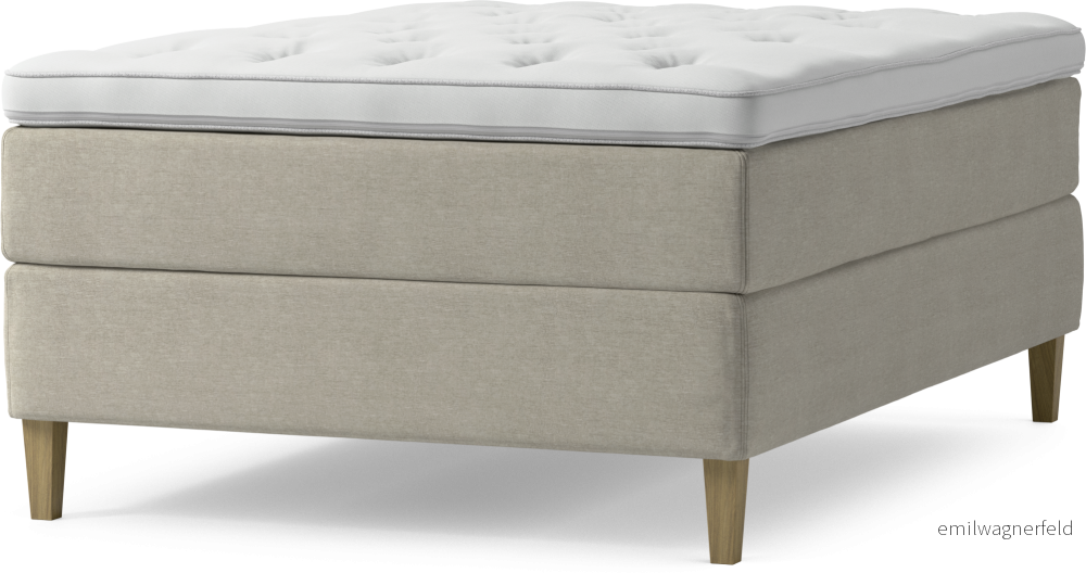 Delux Dream Kontinentalsäng, enkelsäng 140 cm med bäddmadrass och sängben DoDTX
