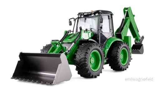 Amewi grävmaskinslastare G1401E 1:14 RTR grön fjärrstyrd RC 2 i 1 hjullastare och grävmaskin barn 8 år 4262408975786