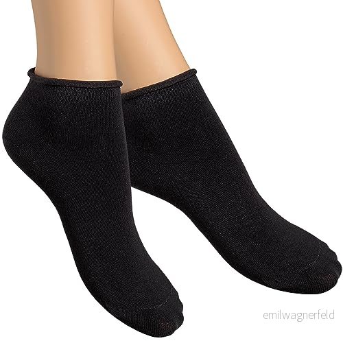 alber's SENSITIVE MINI 5 par Sneakerstrumpa för kvinnor Ultrabekväm topp Lågskurna Icke bindande ankelstrumpor Mjukt stretchigt bomullstyg Ventilerande Svart 39 41 8002263996689