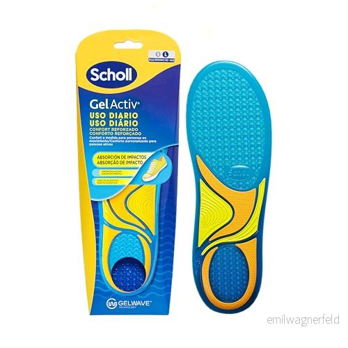 Scholl GelActiv herrsulor för vardagsskor, bekväma fötter hela dagen, med minnesskum och GelWave teknik, storlek 4046,5 5056585802534