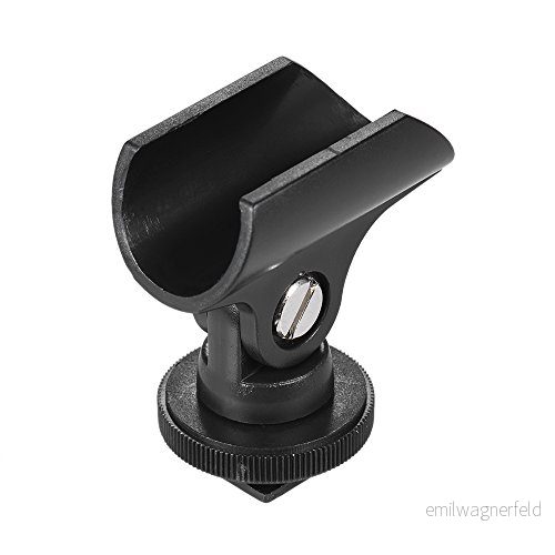 Andoer 19 mm mikrofon hållare klämma med het sko 1/4 tum skruvhål för DSLR kamera 738920333150