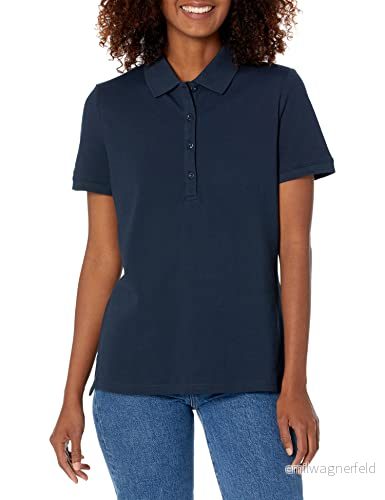 Amazon Essentials kortärmad pikétröja för kvinnor (finns i plusstorlek), marinblå, Small 193548243951