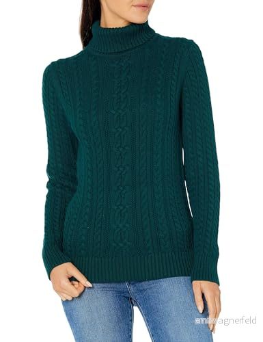 Amazon Essentials dam fiskare kabel polotröja (finns i plusstorlek), skogsgrön, X Small 195111198064