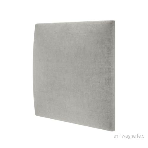 MOLLIS Sängplatta, fyrkantig och dekorativ väggpanel, lämplig som sänghuvuddel eller kollisionsskydd, minskar ljud förbättrar akustik, tillverkad av skum, 30 x cm, silver 5907762320023