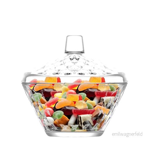 Artemis sockerskål skål/glas rund godisburk med lock/klar godisskål låda 8692952186806
