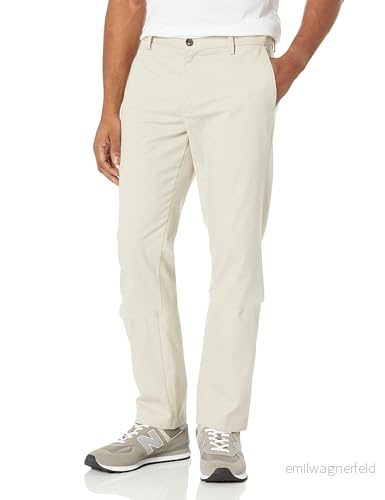 Amazon Essentials mäns slim fit skrynkelbeständig platt framsida chinos byxa, sten, 34 B x 30 L 191770239285