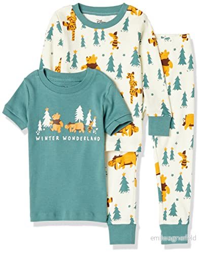 Amazon Essentials Disney Baby pojkar tät passform bomullspyjamas nattkläder, 3-pack, Puh semesterskog barn, 12 månader 196433798949