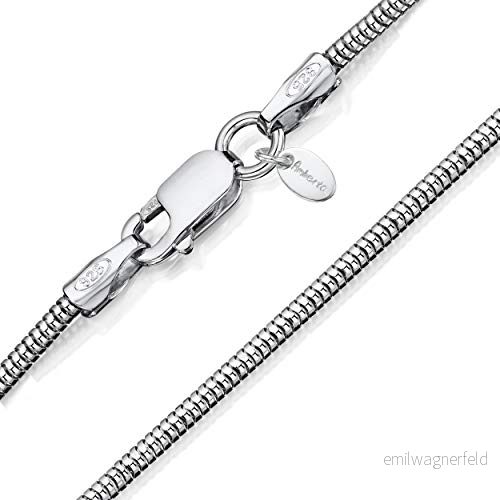 Amberta Kvinnor 925 Sterling Silver 1.4 mm Orm Kedjehalsband: 45 cm 5055806906334