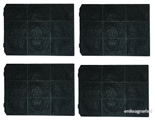 4 pack aktivt kolfilter ersättning för Smeg KITC3R cirkulationsdrift passar KSET610X, KSET910X 4260567483104