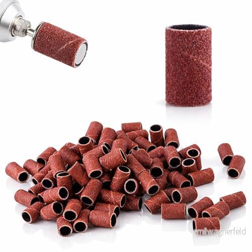 LALILL 100 stycken slipkapslar kornstorlek 240 sliphylsor slipband borrsanding slipkepsar fotvårdstejp mandrell nagelfräs fäste för manikyr pedikyr nagelkonst nagelvård 5905072860864