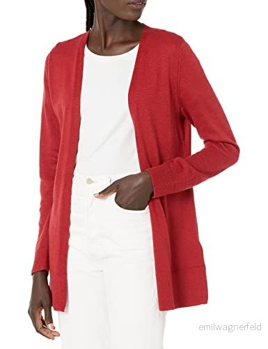 Amazon Essentials Dames Lätt cardigan tröja med öppen front (finns i plusstorlek), Mörkröd, XL 195111563121