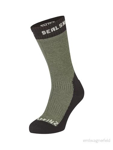 SEALSKINZ Stanfield unisex vattentäta extremt kallt väder medellånga merinoull fodrade strumpor utomhus, skidåkning och vintervandring frigör värme fukt 5055754464658