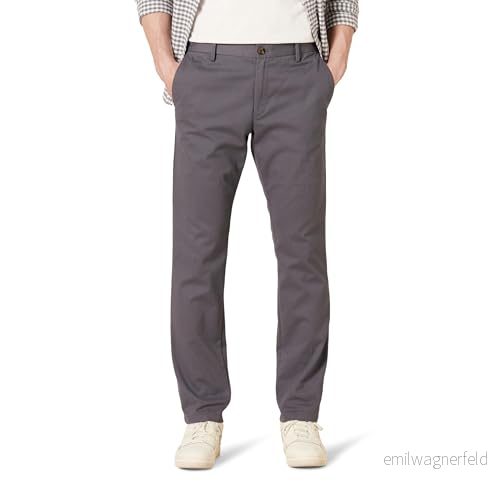 Amazon Essentials Herr Slim Fit Skrynkelbeständig platt framsida Chino byxa, grå, 32 B x L 191770238615