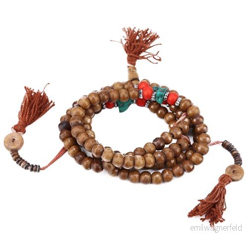 108 Beads Tibetan Rosary Yak bone Prayer Mala Necklace Buddha Buddhist Stretch Bracelet Religious Supplies 719855775116