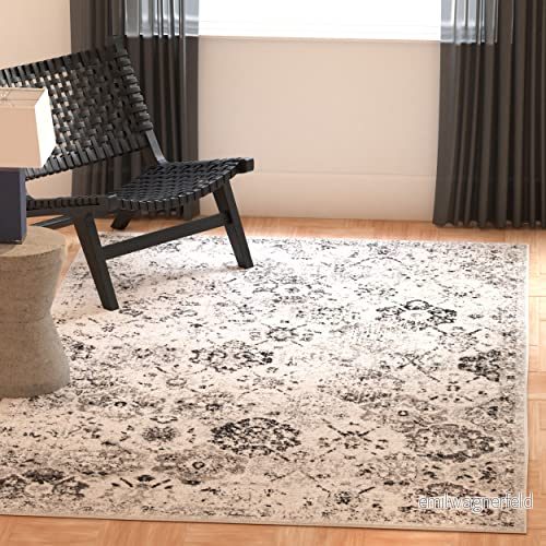 Safavieh Modern chic inomhus vävd rektangel områdesmatta, Madison kollektion, MAD611, i silver/grå, 91 x 152 cm för vardagsrum, sovrum eller alla inomhusutrymmen 889048664685