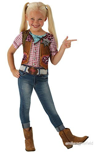 Rubie's Officiell cowgirl t shirt bok vecka barndräkt (liten, 3 4 år) 883028210626