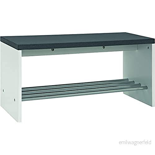 HAKU Möbel Skobänk krom, granitutseende, MDF, metall Storlek: B 81 cm x H 40 D 30 cm, Stil: Modern 4001070955302