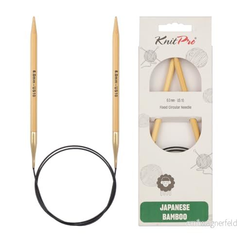 KnitPro K22271 rund sticknål, bambu, brun, 100 cm x 6 mm 8904086238895