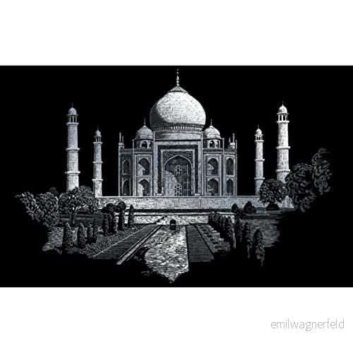 Royal & Langnickel skrapbild Taj Mahal, silver, klösbilder för barn och vuxna, med klöspenna mall 4016490820086
