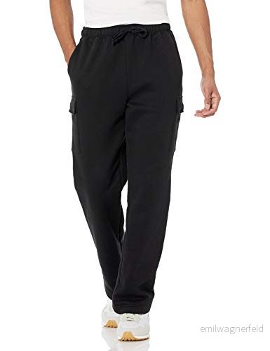 Amazon Essentials Herr cargo fleece sweatpants svart, Large 195111268279