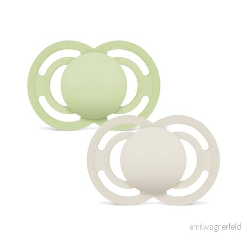 MAM Perfect S202 Dummy set med extra fin och flexibel napp av SkinSoftTM silikon, ultramjuk för spädbarn från 16 månader, neutral (2 stycken) bilsteriliseringslåda 9001616710322