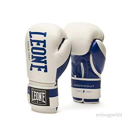 LEONE 1947, KNOCKOUT Boxningshandskar, Unisex vuxen, Vit, 10 OZ, GN371 8051122822218