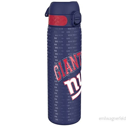 NFL New York Giants Lätt Vattenflaska I Stål, 600 ml/20 oz, Ej Isolerad, Läckagesäker, att Öppna, Säker Låsning, Diskmaskinssäker, Fällbart Lock, Passar Mugghållare, Rengöra 619098088526