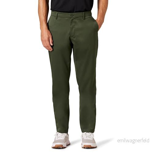 Amazon Essentials mäns atletisk passform stretchgolfbyxor (finns i stora och långa), mörk olivgrön, 36 B x 32 L 197153024028