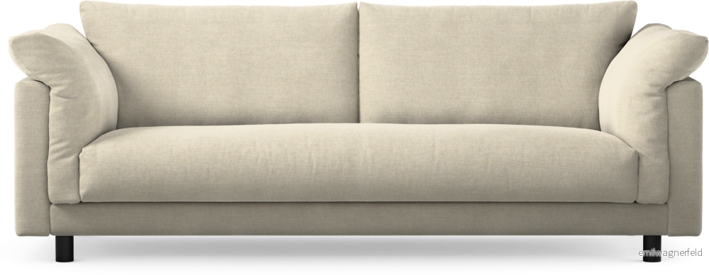 Cherrie 3-sits soffa, hel dyna, fast klädsel qXQPy