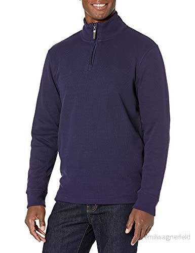 Amazon Essentials Herr kvarts dragkedja fransk ribbtröja, marinblå, X Large 193548625399