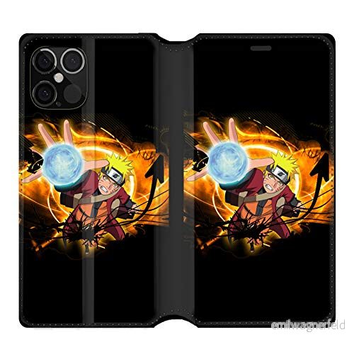 Läderfodral plånbok för Iphone 12 Pro Max Manga Naruto svart 3614849926178