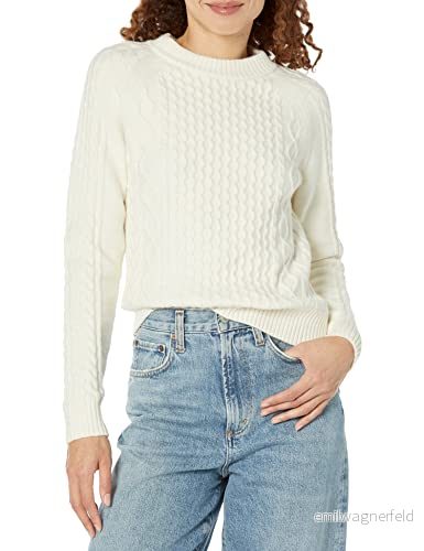 Amazon Essentials kvinnors stygn kabeltröja, äggskal vit, X Small 196433792084