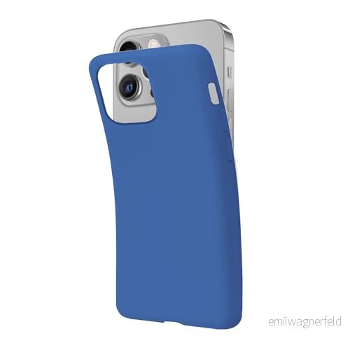 SBS Skal till iPhone 12 Pro Max Blue Deep Sea Pantone 7685 C, mjukt och flexibelt reptåligt fodral, tunt bekvämt att hålla i fickan, kompatibelt fodral med trådlös laddning 8018417403910