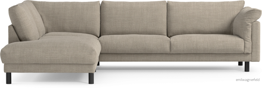 Cherrie 3-sits soffa med divan vänster, fast klädsel qqlcn