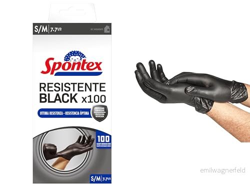 Spontex Handskar Resistent Black 100 Storlek S/M 3384129350176